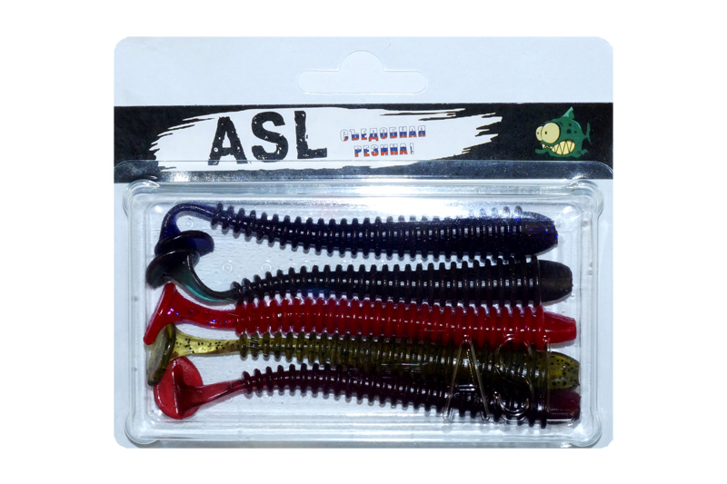 Съедобный силикон ASL «Свинг» цв.mix2 L- 7.5см (3″) уп.8шт