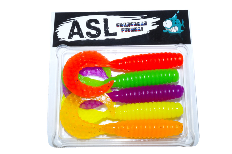 Съедобный силикон ASL «Твистер» цв.mix 3 L- 5см (2″) уп.10шт