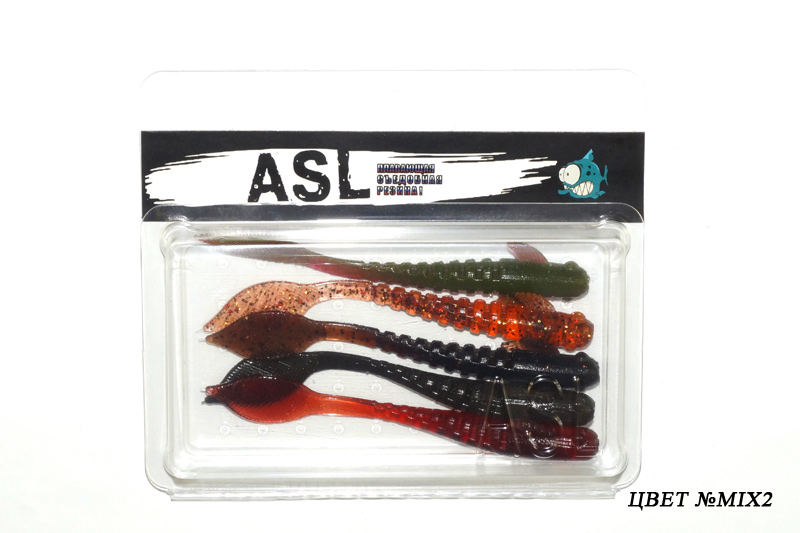 Съедобный силикон ASL «Вьюн» цв.mix 2 L- 7.5см (3″) уп.7шт