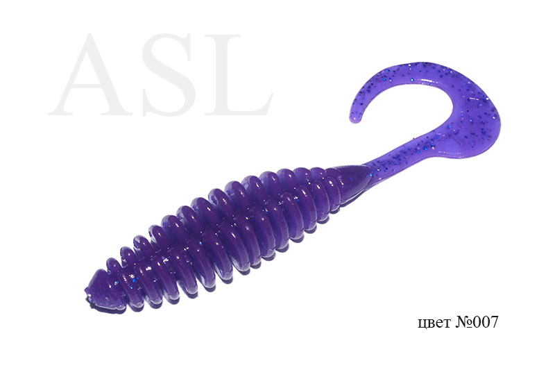 Съедобный силикон ASL «Турбо твистер» цв.007 L- 7.5см (3″) уп.8шт