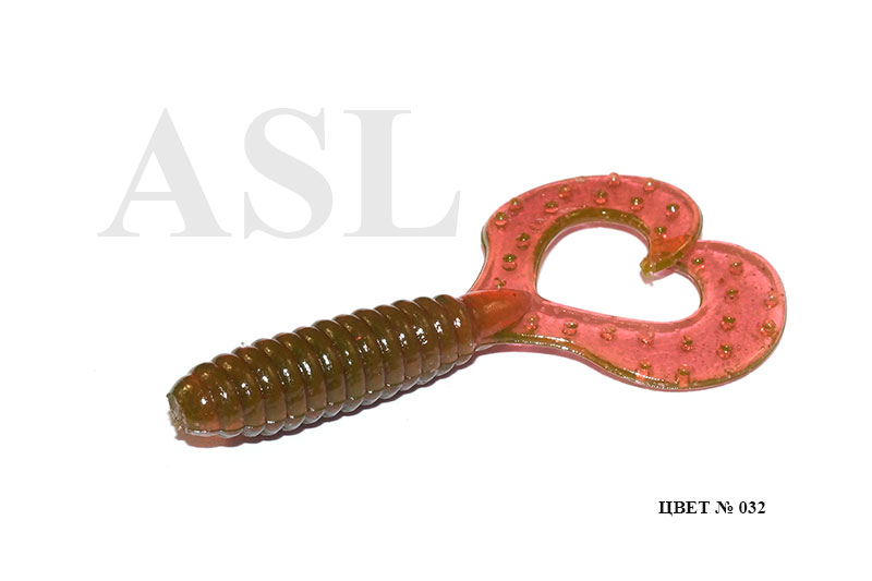 Съедобный силикон ASL «Дабл-Твистер» цв.032 L- 7.5см (3″) уп.6шт