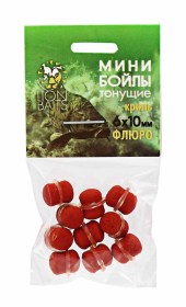 Бойлы МИНИ Lion Baits ФЛЮРО на резинке "КРИЛЬ" 6х10мм (10шт)