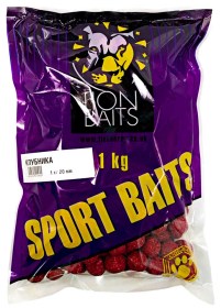 Бойлы Тонущие Lion Baits Спорт 20мм "КЛУБНИКА" 1кг