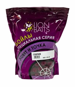 Бойлы Тонущие Ловят и Точка Lion Baits ГЛОРИЯ 20мм "КЛУБНИКА КУПАЖ" 900г