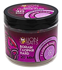 Бойлы Твердые Ловят и Точка Lion Baits 20мм Глория Hard "КЛУБНИКА КУПАЖ" 200 мл банка