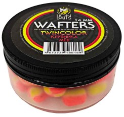 Бойлы Wafters двухцветные Lion Baits 12мм "КЛУБНИКА-МЕД"