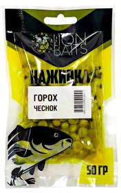 ГОРОХ Lion Baits "Наживка" натуральный "ЧЕСНОК" 50г В ПАКЕТЕ