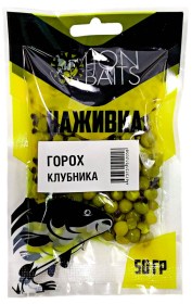 ГОРОХ Lion Baits "Наживка" натуральный "КЛУБНИКА" 50г В ПАКЕТЕ