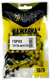 ГОРОХ Lion Baits "Наживка" натуральный "ТУТТИ-ФРУТТИ" 50г В ПАКЕТЕ