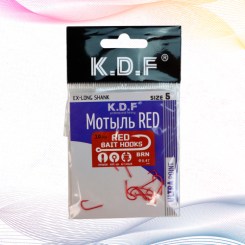 Крючки универсальные KDF Мотыль RED №5