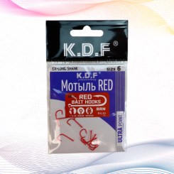 Крючки универсальные KDF Мотыль RED №6