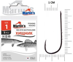 Крючок "Marlin's" BIG EYE BAITHOLDER BLN №1/0 5шт уп.10шт