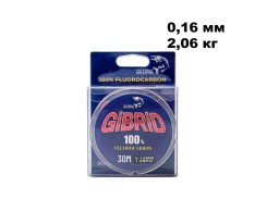 Леска Флюорокарбон 100% GIBRID 30m 0.16mm