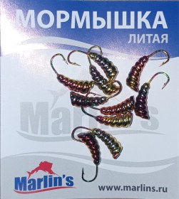 Мормышка литая "Marlin's" Личинка №2 0.93гр кр.Crown арт:7003-299 уп.10шт