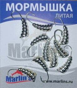 Мормышка литая "Marlin's" Личинка №3 1.75гр кр.Crown арт:7003-302 уп.10шт