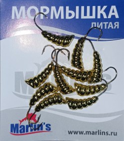 Мормышка литая "Marlin's" Личинка №3 1.75гр кр.Crown арт:7003-303 уп.10шт