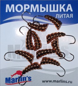 Мормышка литая "Marlin's" Личинка №3 1.75гр кр.Crown арт:7003-309 уп.10шт