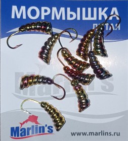 Мормышка литая "Marlin's" Личинка №3 1.75гр кр.Crown арт:7003-399 уп.10шт