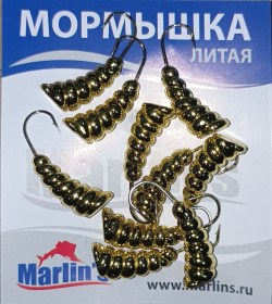 Мормышка литая "Marlin's" Личинка №4 3.19гр кр.Crown арт:7003-403 уп.10шт