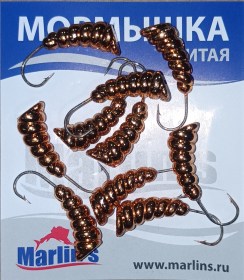 Мормышка литая "Marlin's" Личинка №4 3.19гр кр.Crown арт:7003-409 уп.10шт