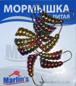 Мормышка литая "Marlin's" Личинка №4 3.19гр кр.Crown арт:7003-499 уп.10шт