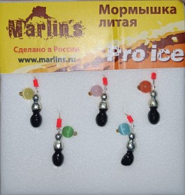 Мормышка литая "Marlin's"  Мураш №3 (0,79гр) серьга "кошачий глаз" арт:7001-312 уп.5шт