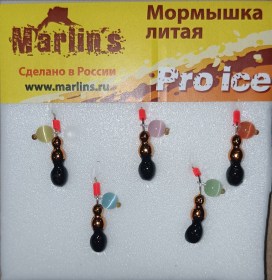 Мормышка литая "Marlin's"  Мураш №3 (0,79гр) серьга "кошачий глаз" арт:7001-319 уп.5шт