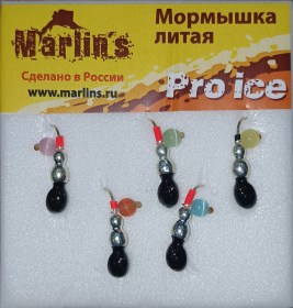 Мормышка литая "Marlin's"  Мураш №4 (1,26гр) серьга "кошачий глаз" арт:7001-412 уп.5шт