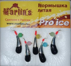 Мормышка литая "Marlin's"  Мураш №4 (1,26гр) серьга "кошачий глаз" арт:7001-413 уп.5шт