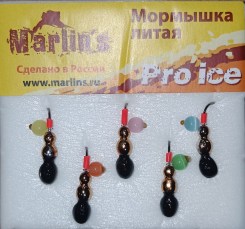 Мормышка литая "Marlin's"  Мураш №4 (1,26гр) серьга "кошачий глаз" арт:7001-419 уп.5шт