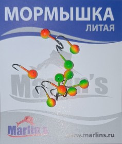 Мормышка литая "Marlin's" Шар 4мм 0.36гр кр.Crown арт:7000-207 уп.10шт