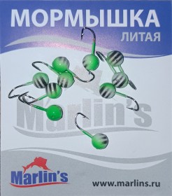 Мормышка литая "Marlin's" Шар 5мм 0.69гр кр.Crown арт:7000-306 уп.10шт