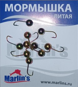 Мормышка литая "Marlin's" Шар 5мм 0.69гр кр.Crown арт:7000-399 уп.10шт