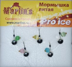 Мормышка литая "Marlin's"  Шар 5мм (0,69гр) серьга "кошачий глаз" арт:7000-312 уп.5шт