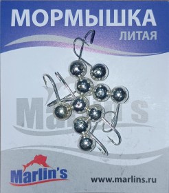 Мормышка литая "Marlin's" Шар 6мм 1.22гр кр.Crown арт:7000-402 уп.10шт