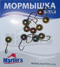 Мормышка литая "Marlin's" Шар 6мм 1.22гр кр.Crown арт:7000-499 уп.10шт