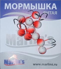 Мормышка литая "Marlin's" Шар 7мм 1.93гр кр.Crown арт:7000-508 уп.10шт