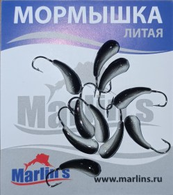 Мормышка литая "Marlin's" Уралка №2 1.22гр кр.Crown арт:7002-210 уп.10шт