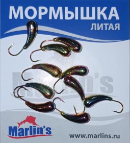 Мормышка литая "Marlin's" Уралка №2 1.22гр кр.Crown арт:7002-299 уп.10шт