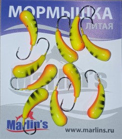 Мормышка литая "Marlin's" Уралка №3 2.35гр кр.Crown арт:7002-304 уп.10шт