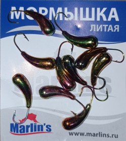 Мормышка литая "Marlin's" Уралка №3 2.35гр кр.Crown арт:7002-399 уп.10шт