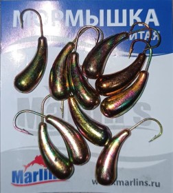 Мормышка литая "Marlin's" Уралка №4 4.26гр кр.Crown арт:7002-499 уп.10шт