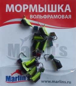 Мормышка вольфрам "Marlin's" Гвоздекубик чер/желт + "бензин" 4мм 1.50гр арт:7240-202 уп.10шт