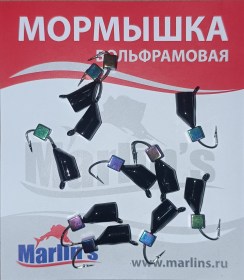 Мормышка вольфрам "Marlin's" Гвоздекубик черный + "бензин" 4мм 1.50гр арт:7240-200 уп.10шт