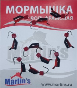 Мормышка вольфрам "Marlin's" Гвоздекубик рубин 3мм 0.90гр арт:7230-401 уп.10шт