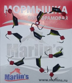 Мормышка вольфрам "Marlin's" Гвоздекубик рубин 3мм 0.90гр арт:7230-402 уп.10шт