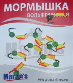 Мормышка вольфрам "Marlin's" Гвоздешарик кош.глаз 2.5мм 0.65гр арт:7225-112 уп.10шт