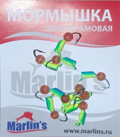 Мормышка вольфрам "Marlin's" Гвоздешарик кош.глаз 2.5мм 0.65гр арт:7225-162 уп.10шт