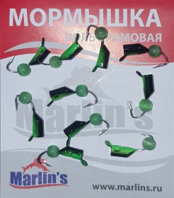 Мормышка вольфрам "Marlin's" Гвоздешарик кош.глаз 3мм 1.0гр арт:7230-103 уп.10шт