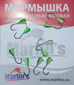 Мормышка вольфрам "Marlin's" Капля с ушком 3мм 0.46гр цв.006 1130-006 уп.10шт